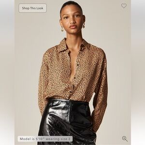 J.Crew Jules Classic Fit Shirt in Leopard Print Fall 2025 Collection